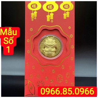 Bao lì xì 2024 mạ vàng con rồng giáp thìn may mắn
