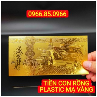 [TẾT 2024] Tờ Tiền 100 Hình Con Rồng Mạ Vàng Plastic Macao May Mắn Tài Lộc