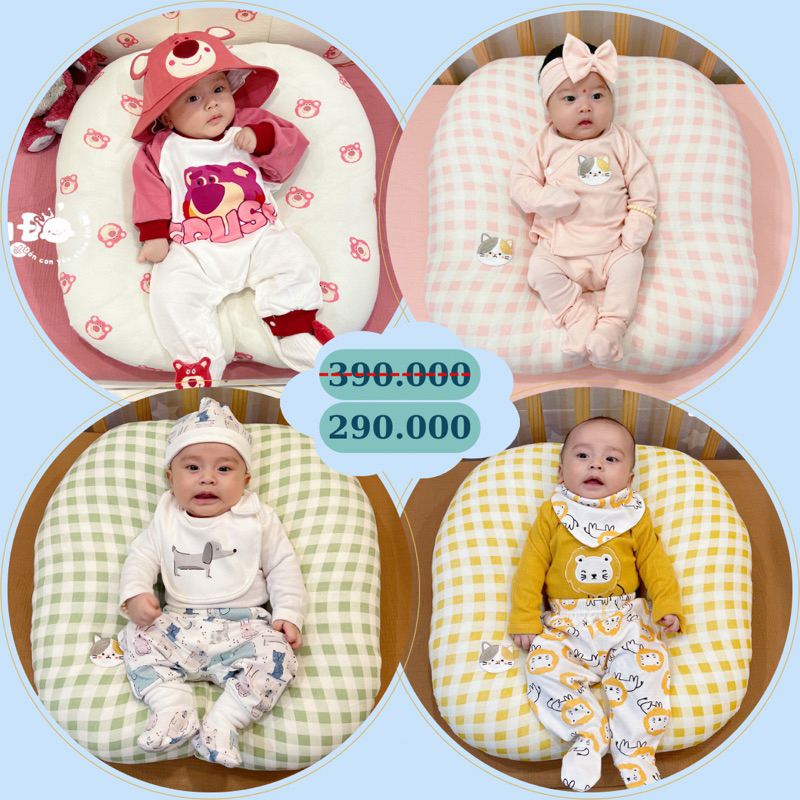 🎁TẶNG GỐI ĐẦU HOẶC Bộ Chặn) Gối Chống Trào Newborn cho bé sơ sinh kèm túi xách 🎁