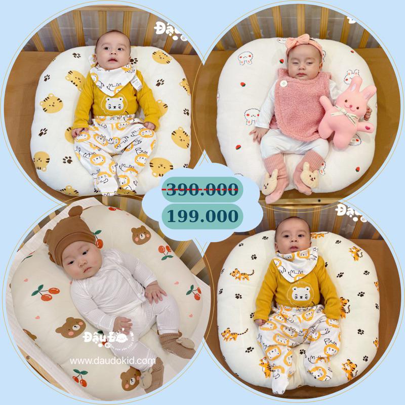 🎁TẶNG GỐI ĐẦU HOẶC Bộ Chặn) Gối Chống Trào Newborn cho bé sơ sinh kèm túi xách 🎁