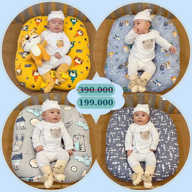 🎁TẶNG GỐI ĐẦU HOẶC Bộ Chặn) Gối Chống Trào Newborn cho bé sơ sinh kèm túi xách 🎁