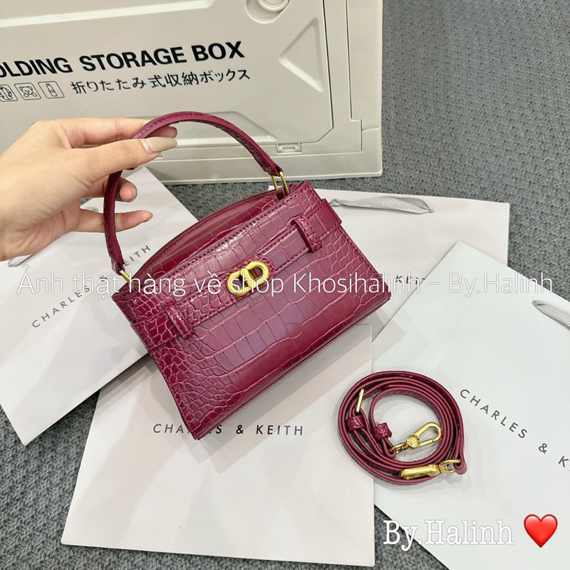 Túi CNK Khoá Xoay Mini Quai Vòm sz18 Xuất Xịn 2 Loại Da