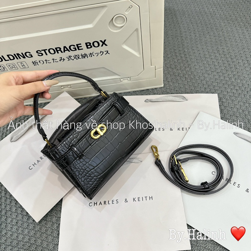 Túi CNK Khoá Xoay Mini Quai Vòm sz18 Xuất Xịn 2 Loại Da
