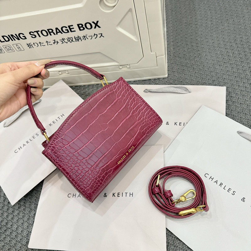 Túi CNK Khoá Xoay Mini Quai Vòm sz18 Xuất Xịn 2 Loại Da