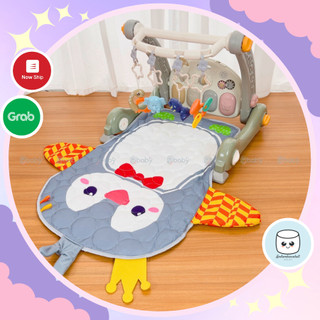 Thảm nhạc cho bé sơ sinh kiêm xe tập đi có nhạc đàn piano 4IN1 mẫu chim cánh cụt