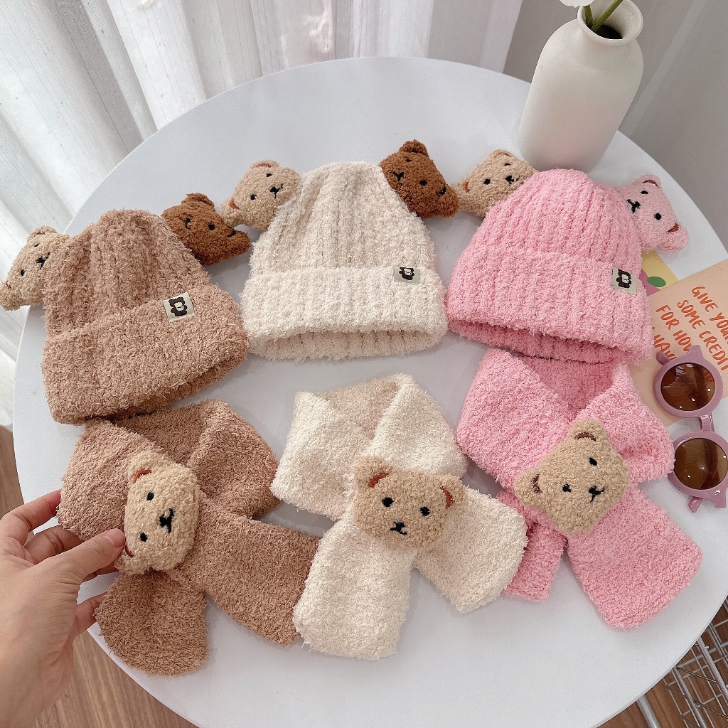 SET MŨ TẶNG KÈM KHĂN GẤU SIÊU ẤM