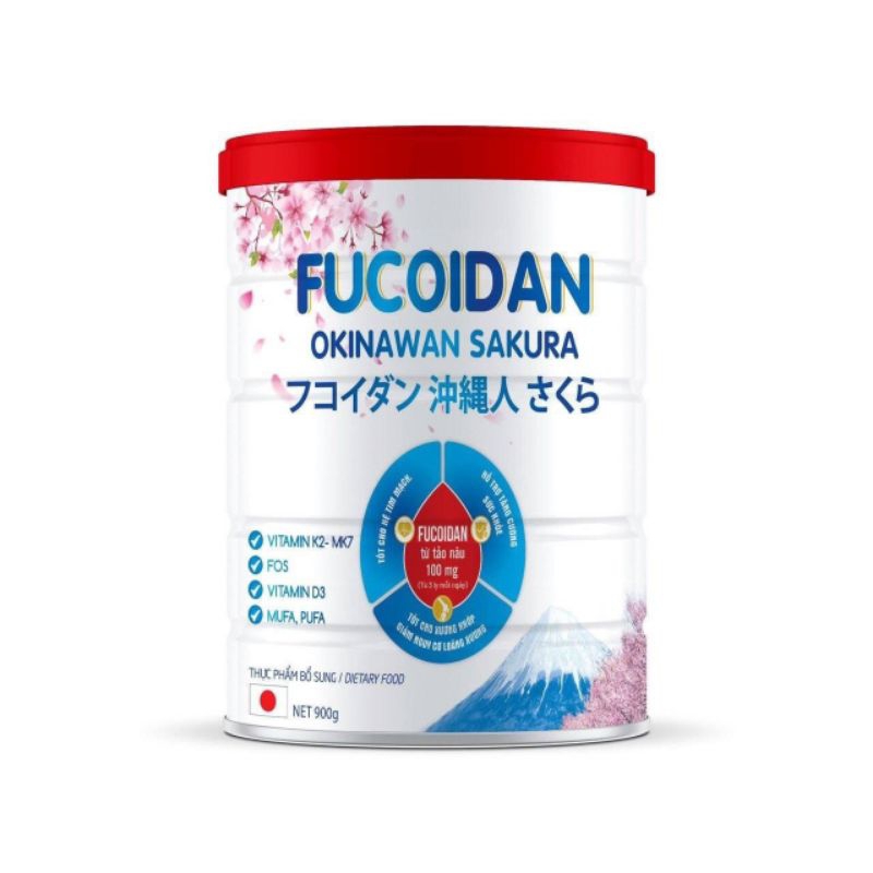 Sữa Bột FUCOIDAN OKINAWAN SAKURA 900 gam_ Date mới+ hạn xa+ chính hãng. Hỗ trợ ung thư