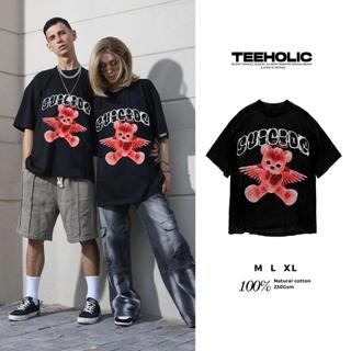 Áo thun in hình unisex nam nữ cotton cao cấp phong cách retro y2k gấu suicice màu đen trắng THS241123_08