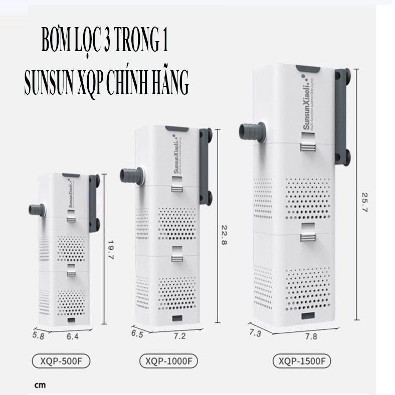 chính hãng Máy bơm lọc tạo oxy SUNSUN XQP đa năng 3 trong 1 dây đồng