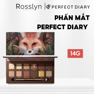 Bảng phấn mắt PERFECT DIARY 12 màu sắc tông lì và ánh nhũ lấp lánh bền màu