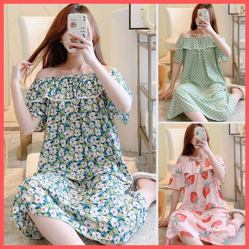 Váy mặc nhà, váy bầu lanh lụa cotton tự nhiên cực nhẹ mát freesize hàng Quảng Châu