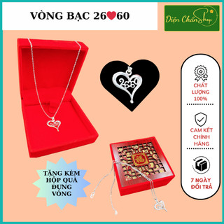Bộ dây chuyền bạc & trái tim yêu thương 26-60- diện chẩn chính hãng