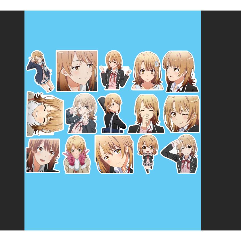 - Set 10/15 Sticker Isshiki Iroha anime/light novel Yahari Ore no Seishun Rabukome wa Machigatteiru