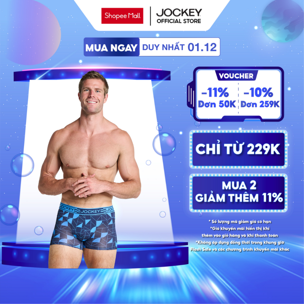 Quần Lót Nam Thể Thao Microfiber Jockey Trunk Boxer Họa Tiết Kháng Khuẩn Cao Cấp - J1261