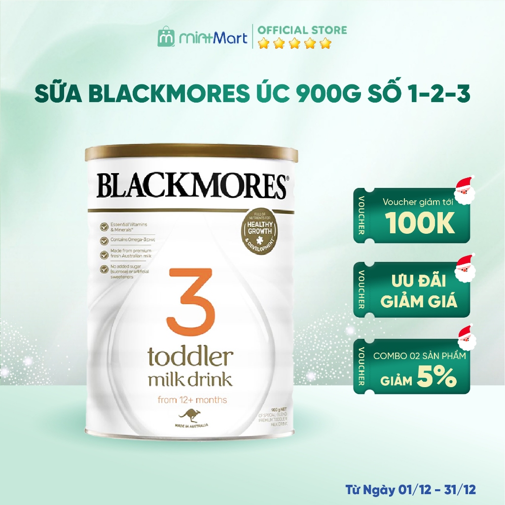 Chính hãng Sữa Blackmores Úc đủ số 1,2,3 hàng chính hãng lon 900gr