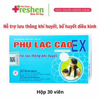 Phụ Lạc Cao EX hỗ trợ giảm triệu chứng rối loạn kinh nguyệt từ thảo dược hộp 30 viên (mua 6 tặng 1)