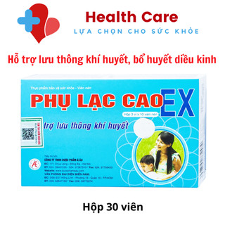 Phụ Lạc Cao EX hỗ trợ giảm triệu chứng rối loạn kinh nguyệt từ thảo dược hộp 30 viên