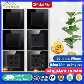 FHM Ổ cắm điện âm tường Ổ cắm đèn tường công tắc công tắc kính công tắc Bảng kính cường lực Ổ cắm chuyển đổi gia đình