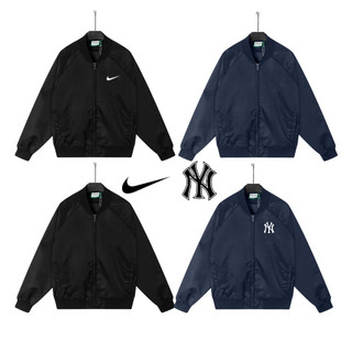 Áo khoác bomber Nike MLB cao cấp chất chất dù 2 lớp unisex cao cấp nam nữ form boxy có túi trong hàng chính hãng temác