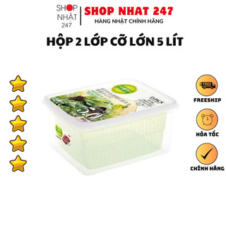 [Hỏa Tốc HN] Hộp đựng thực phẩm 2 lớp nhựa dẻo cao cấp dùng lò vi sóng 5L Nhật Bản