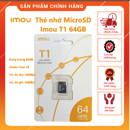 Thẻ nhớ microSD T1 và F1, S1 IMOU 64GB