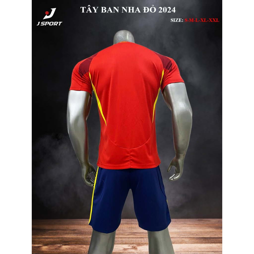 Bộ Quần Áo  Đá Banh Tây Ban Nha Logo Thêu - Thun Lạnh Cao Cấp, Không Nhăn, Không Xù Lông B19