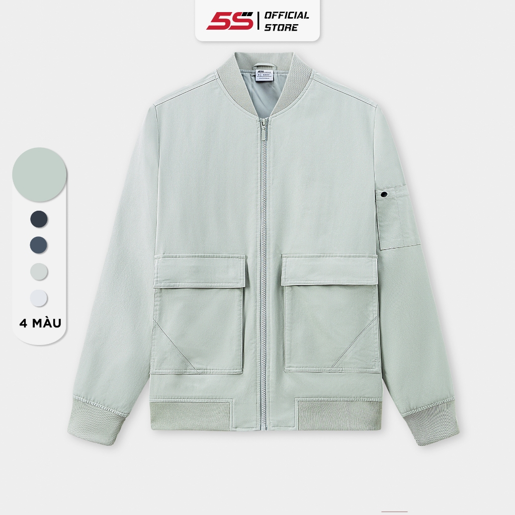 Áo Khoác Bomber Nam 5S FASHION, Thiết Kế Túi Hộp Phong Cách, Trẻ Trung (AKB23008)