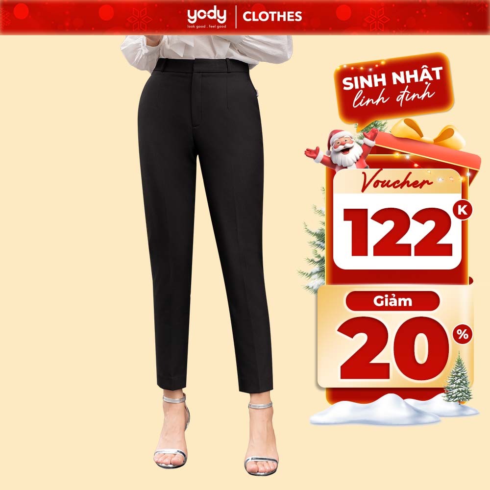 Quần âu nữ lưng cao YODY Relax Pants co giãn tốt tôn dáng nữ công sở QAN5178