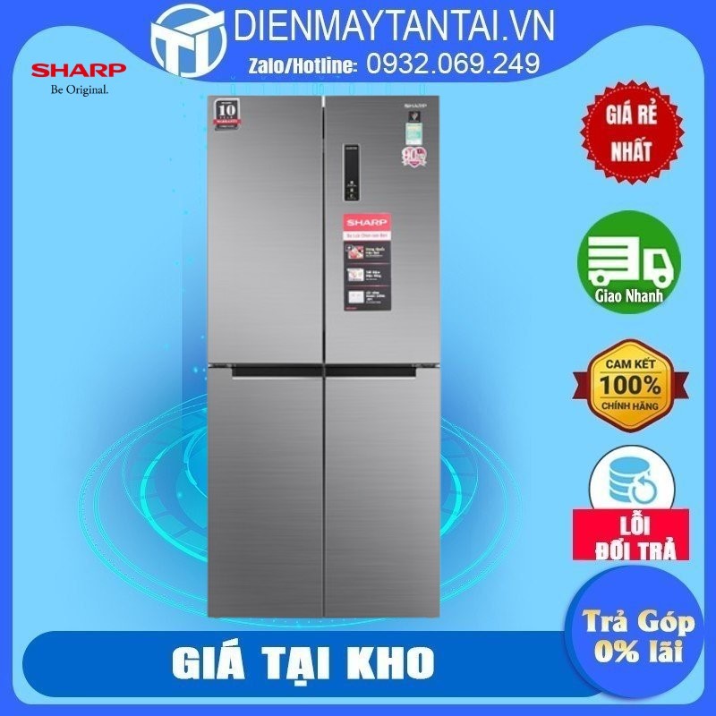 SJ-FXP480V-SL - Tủ lạnh Sharp Inverter 401 lít SJ-FXP480V-SL Chuông báo khi quên đóng cửa - giao miễn phí HCM