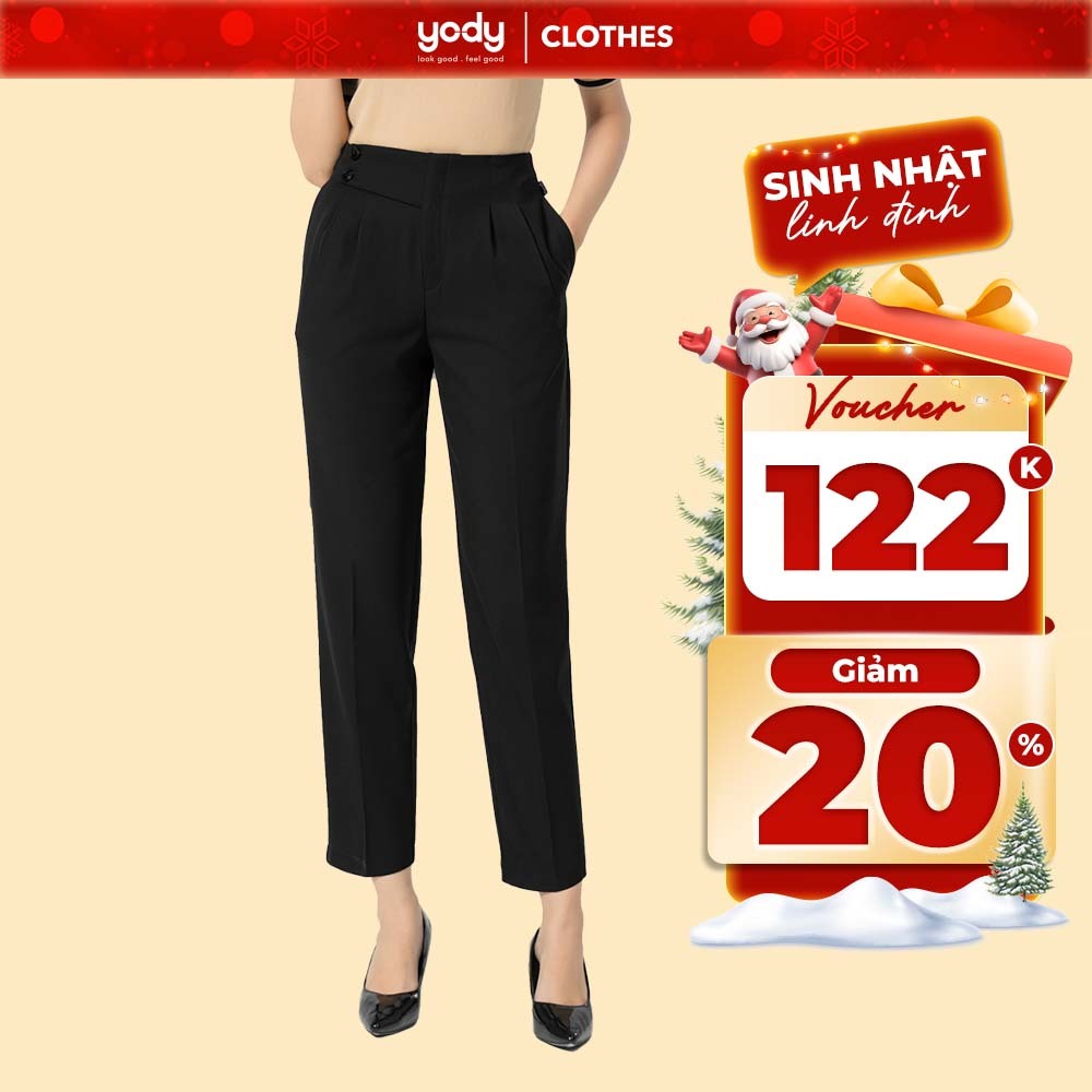 Quần âu nữ YODY dáng Baggy cạp cao công sở sang trọng thoải mái QAN5128
