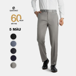 Quần âu nam dáng đứng ống rộng cao cấp, trung tuổi chính hãng santino 083