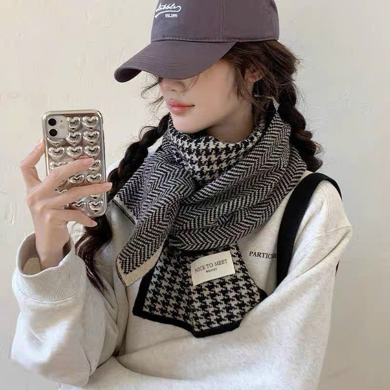 Khăn len kẻ 2 màu mềm ấm KLK11