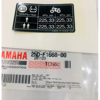 Tem thông số lốp exciter chính hãng YAMAHA