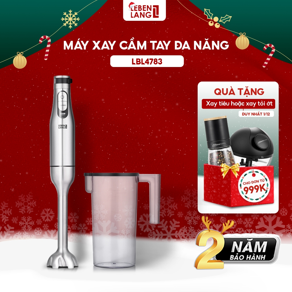 Máy xay sinh tố cầm tay đa năng Lebenlang LBL4783, công suất 1200W, bảo hành 2 năm – hàng chính hãng