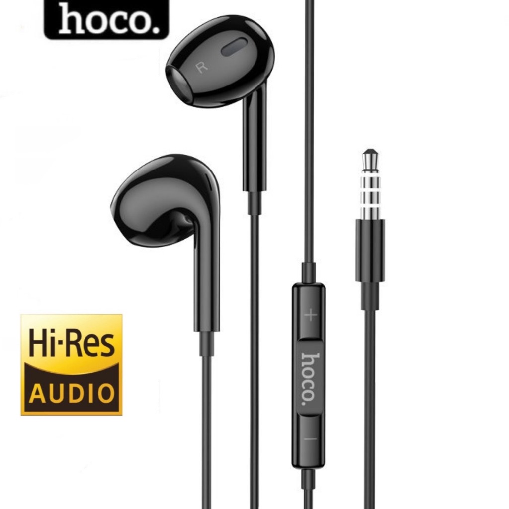 TaI nghe có dây Hoco jack 3.5mm có micro đàm thoài hiệu ứng âm thanh vòng 6d bass mạnh chống rối ồn