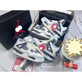 Giày Sneaker JD4 phói trắng xanh, Giày thể thao nam nữ