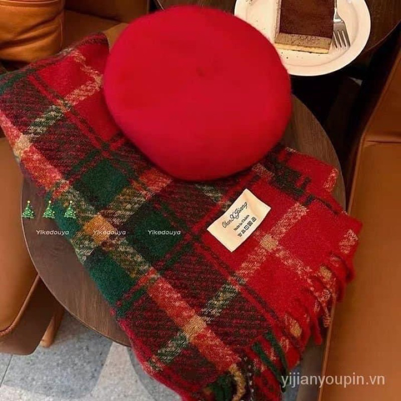 KHĂN CHOÀNG KẺ SỌC ĐỎ XANH NỮ CHƠI NOEL