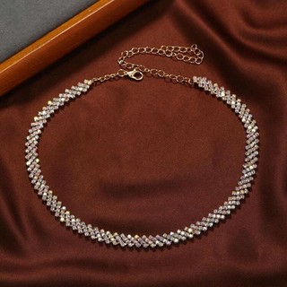 Vòng Cổ Dự Tiệc Nữ Đính Đá Rhinestone Bling Bling Sang Trọng Quyến Rũ