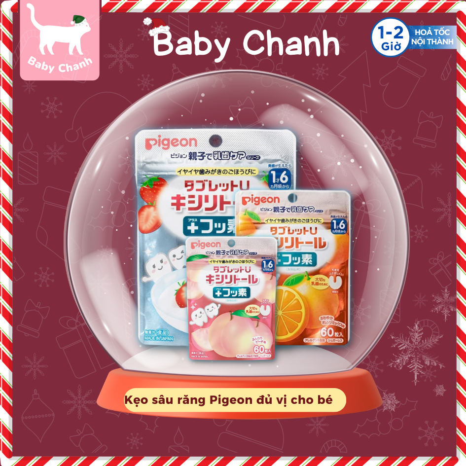 Kẹo ngậm sạch răng Pigeon ngăn ngừa sâu răng cho bé từ 18 tháng