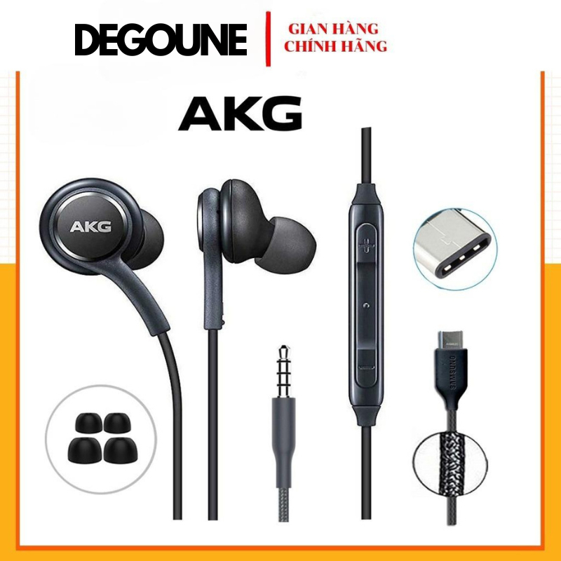 Tai Nghe Nhét Tai SS AKG DEGOUNE Âm Thanh Cực Êm Màu Đen Jack Cắm 3.5mm Dùng Cho Điện Thoại Android - Mới
