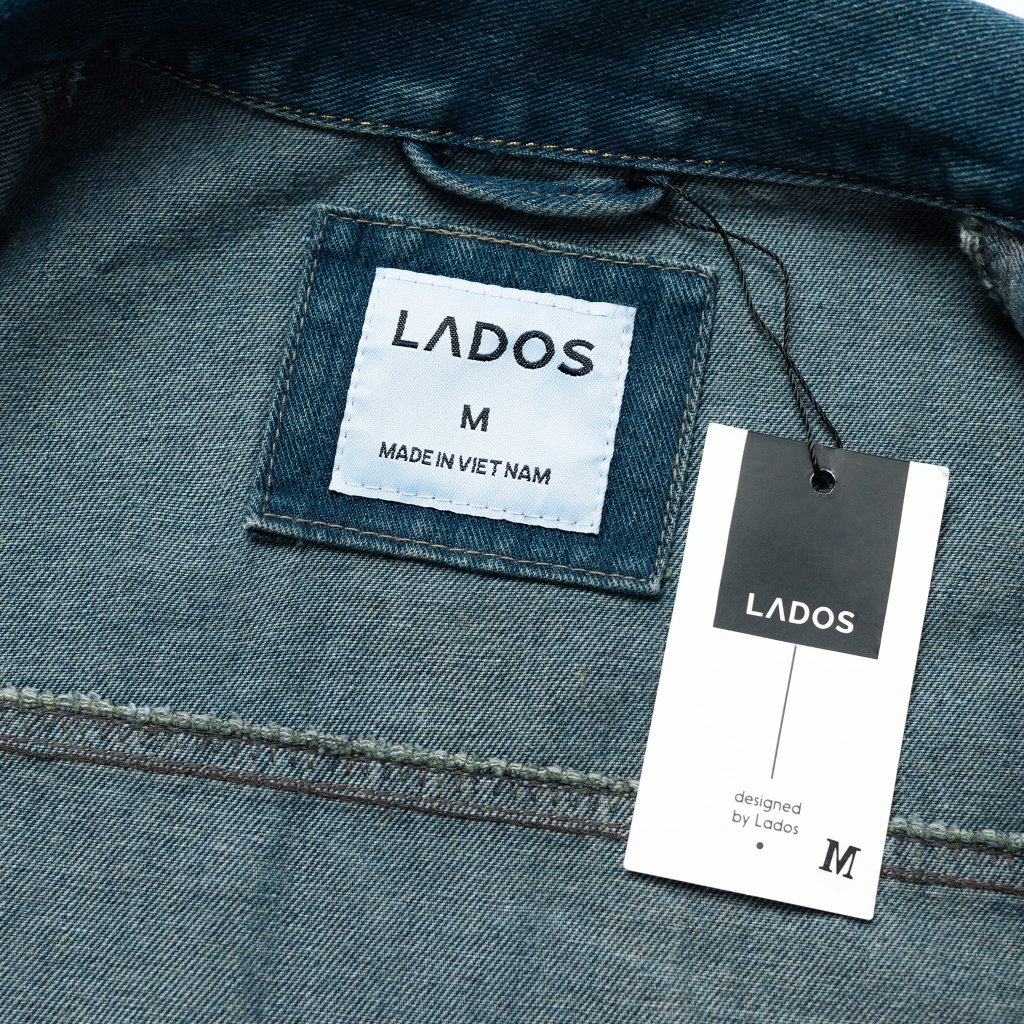 Áo khoác jean nam xanh đậm phong cách thời trang LADOS-2078 cá tính, dễ phối đồ, cao cấp