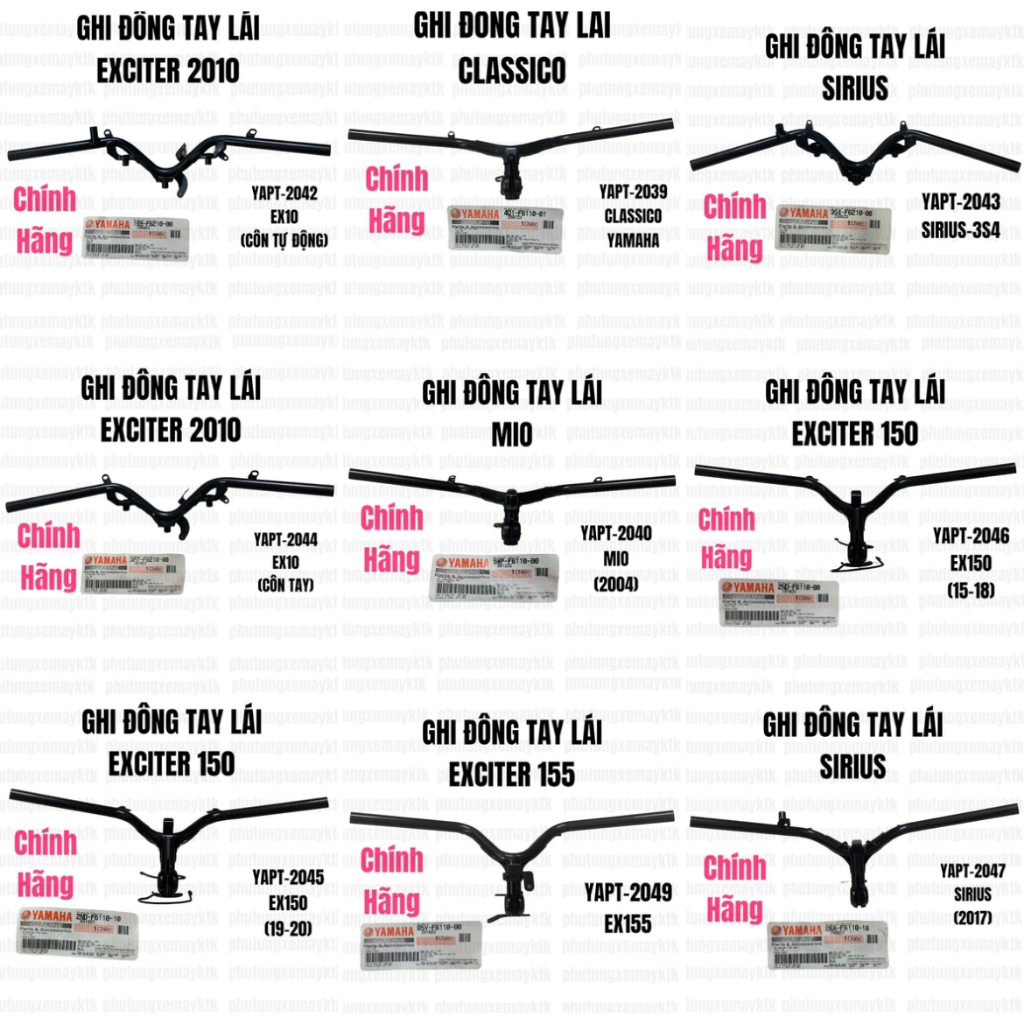 [Chính hãng Yamaha]ghi đông xe máy exciter 10,11,150,155,sirius,sirius fi,mio,classico,ultimo