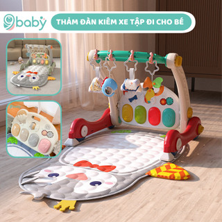 Thảm nhạc cho bé nằm chơi cao cấp kiêm xe đẩy tập đi, Có đàn Piano 4in1 mẫu cánh cụt