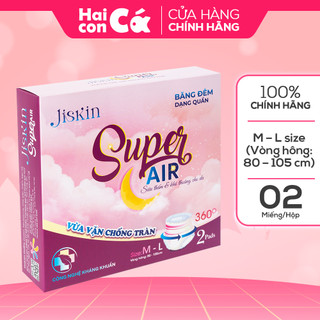 Băng vệ sinh ban đêm dạng quần Jiskin - Bạc hà - 360 độ vừa vặn chống tràn - 2 miếng freesize