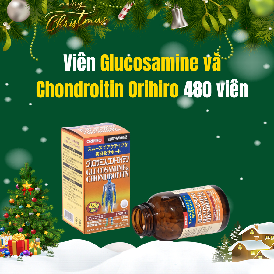 Viên uống xương khớp cao cấp Glucosamine và Chondroitin Orihiro 480 viên