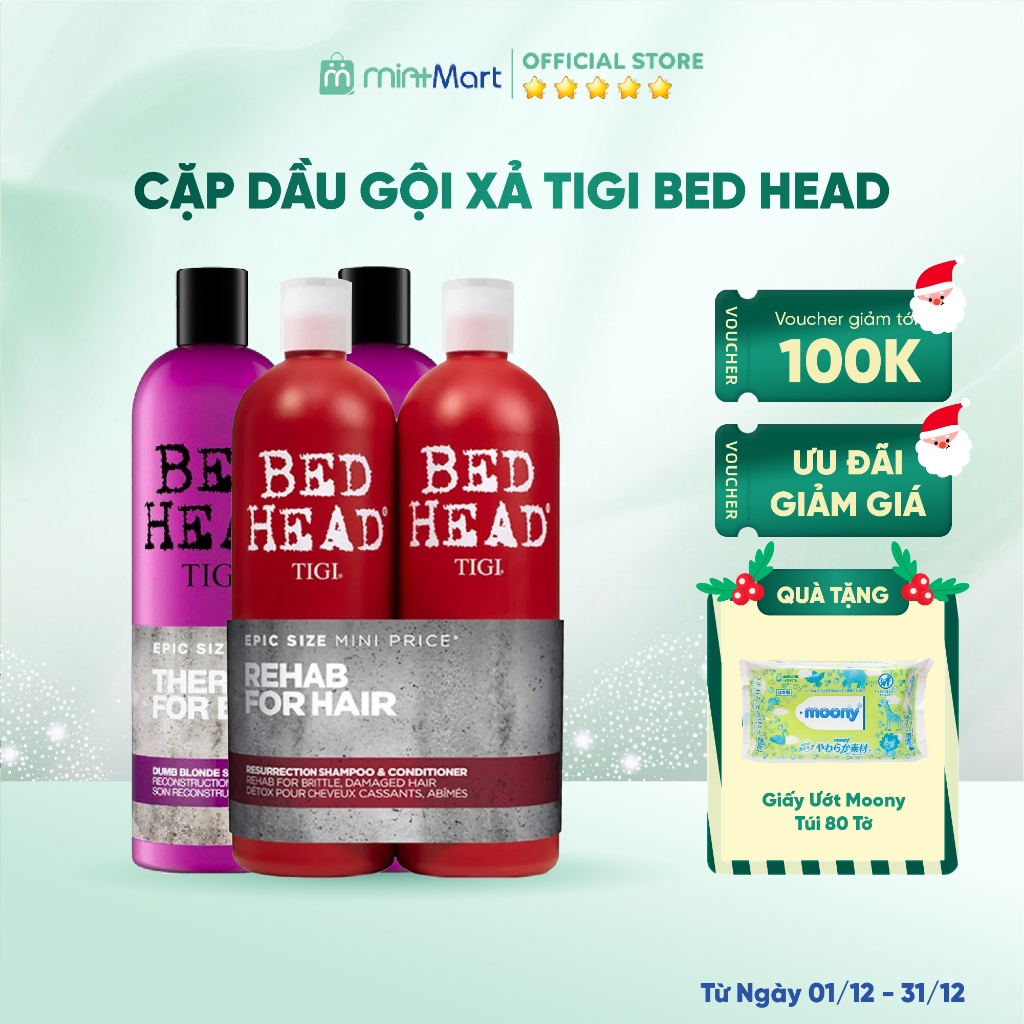 [Chính hãng] Cặp dầu gội xả Tigi Bed Head đủ màu, phục hồi tóc hư tổn, chăm sóc tóc mềm mượt