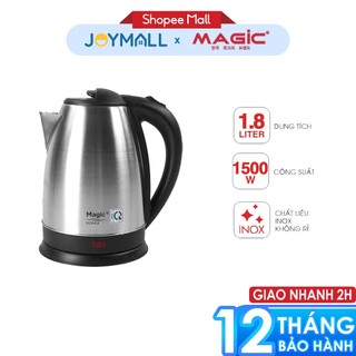 Ấm đun siêu tốc magic korea a-08 1.8l 1500w, hàng chính hãng, chất liệu inox 304, tự ngắt khi sôi - joymall