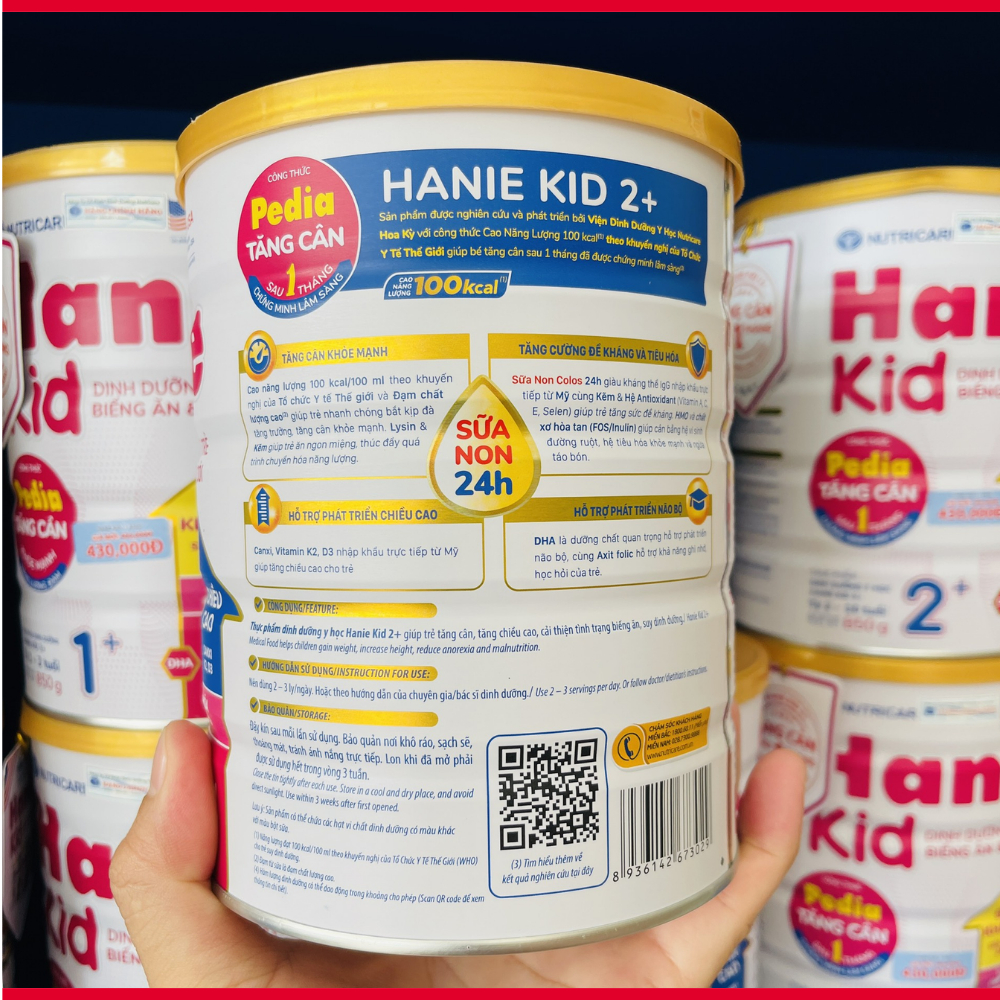 MẪU MỚI - TẶNG QUÀ - Sữa bột Hanie Kid Pedia 2+ dành cho trẻ biếng ăn và suy dinh dưỡng  DATE 2025