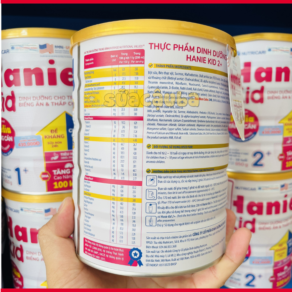 MẪU MỚI - TẶNG QUÀ - Sữa bột Hanie Kid Pedia 2+ dành cho trẻ biếng ăn và suy dinh dưỡng  DATE 2025