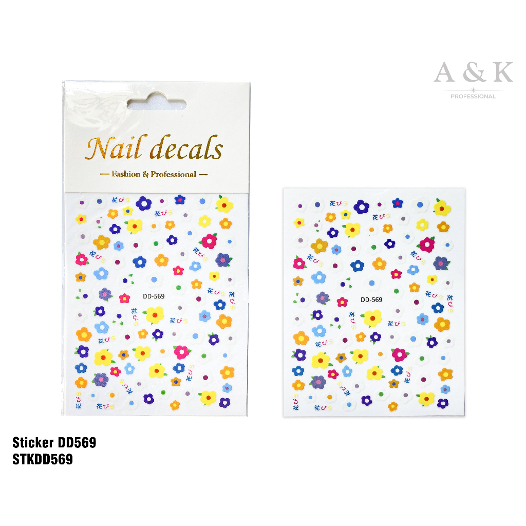 Sticker trang trí móng hình Hoa, bướm - Sushi Nail Mi